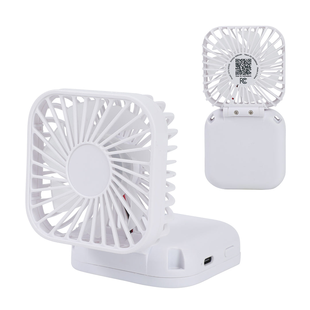 Whirlwind Mini Folding Rechargeable Fan with Lanyard