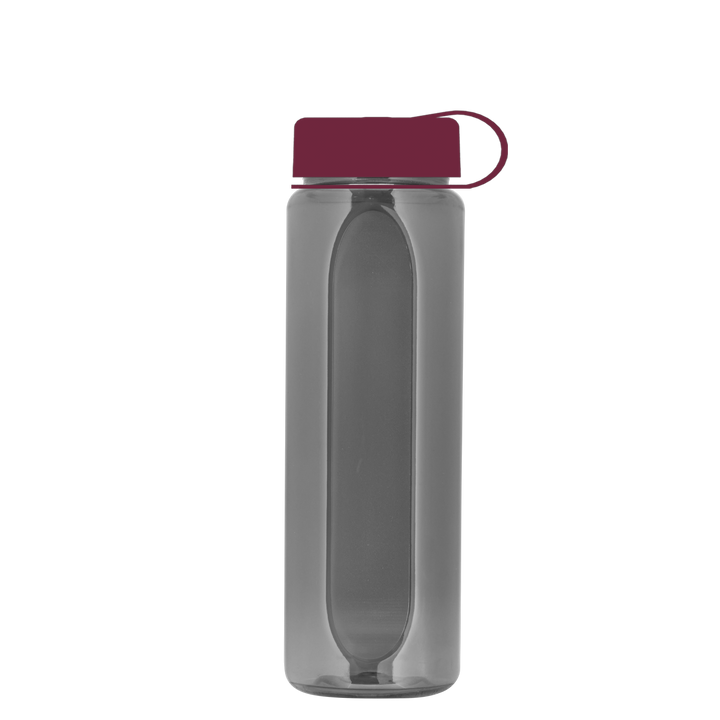 Boss Embossed RPET Bottle with Tethered Lid - 26 oz.