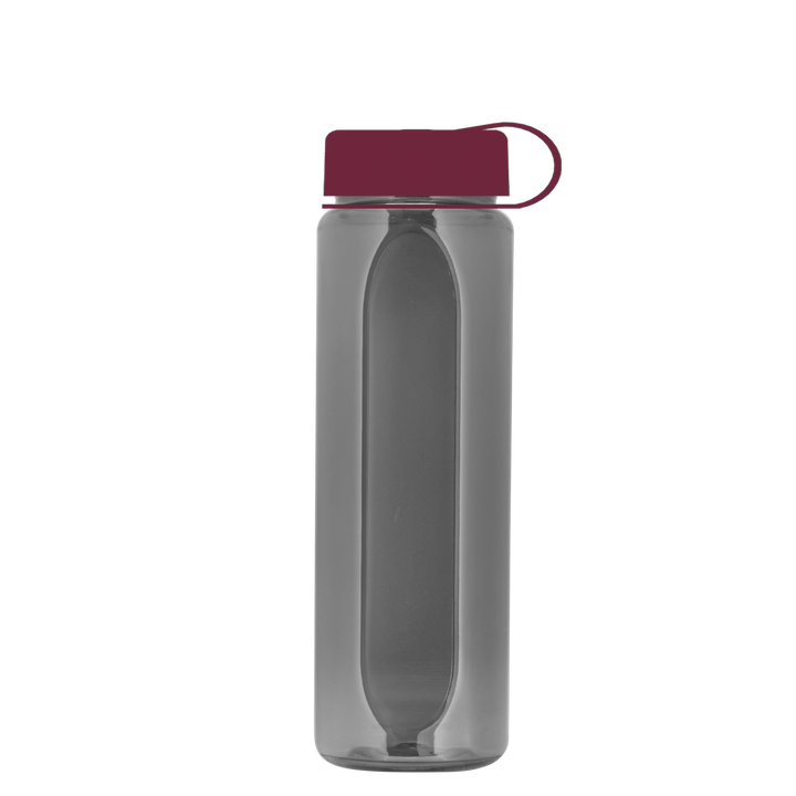 Boss Embossed RPET Bottle with Tethered Lid - 26 oz.
