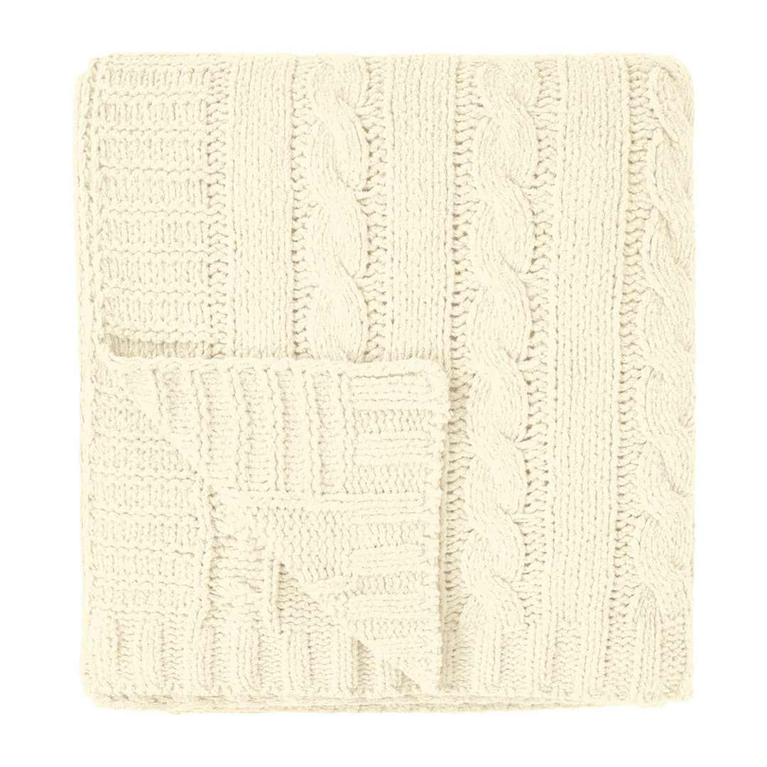 Cable Knit rPET Chenille Blanket