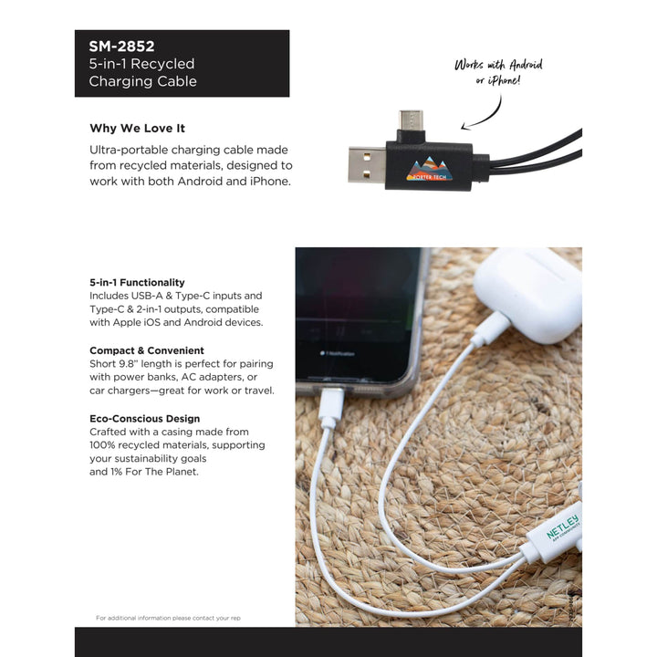 5-in-1 Recycled Charging Cable