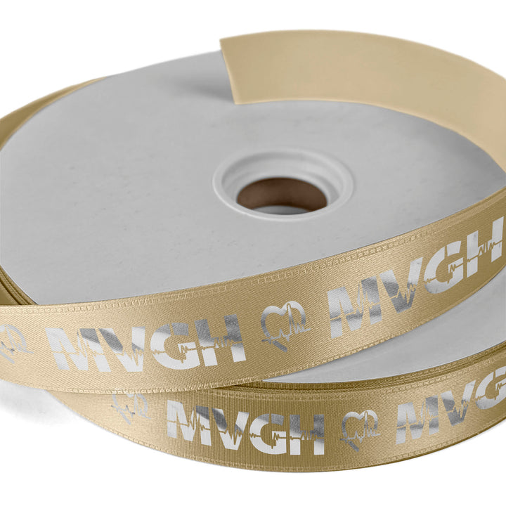 1" Badge Satin Ribbon - 100yd Roll - Foil Print