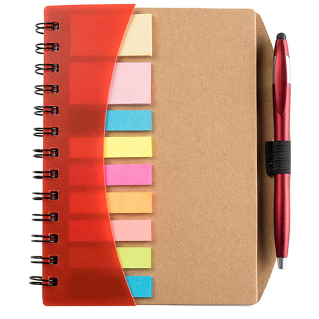 Inkspire 6.1 x 7 Cardboard Spiral Journal with Pen - Unlined