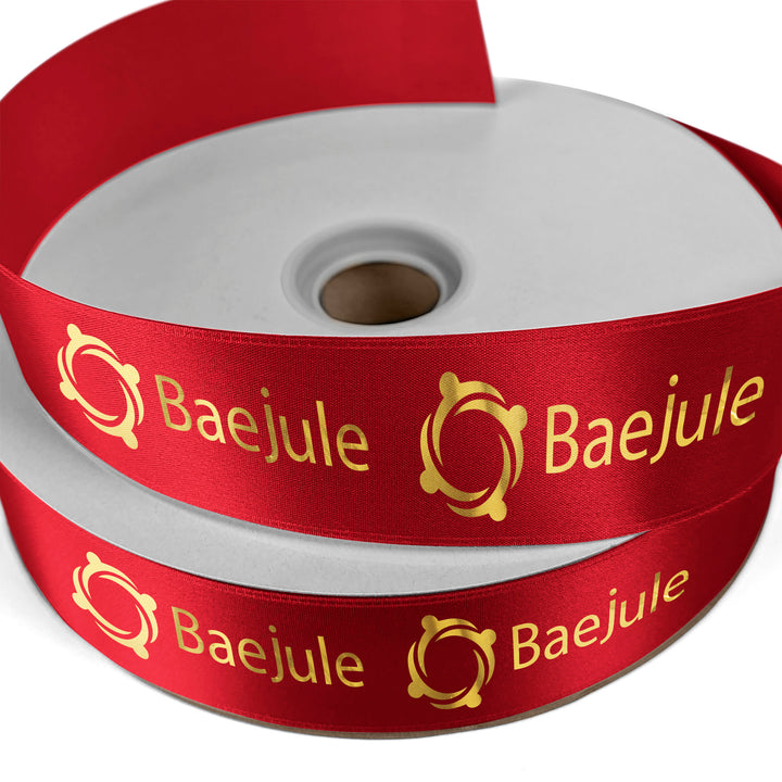 1 1/2" Badge Satin Ribbon - 100yd Roll - Foil Print