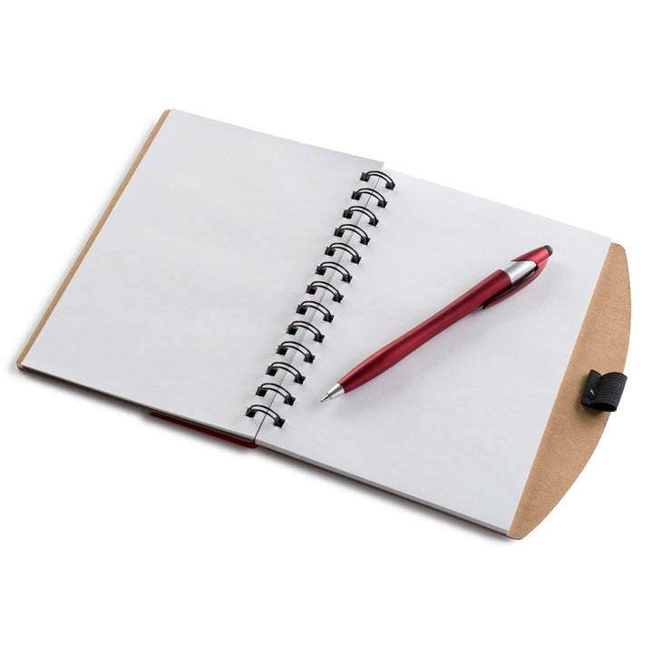 Inkspire 6.1 x 7 Cardboard Spiral Journal with Pen - Unlined