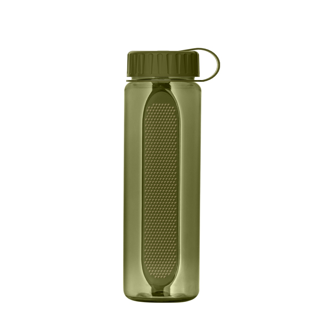 Boss Embossed RPET Bottle with Tethered Lid - 26 oz.