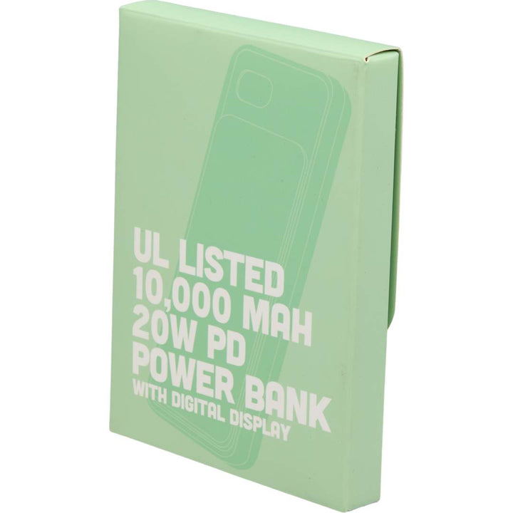 UL Listed 10000 mAh 20W Digital Display PowerBank