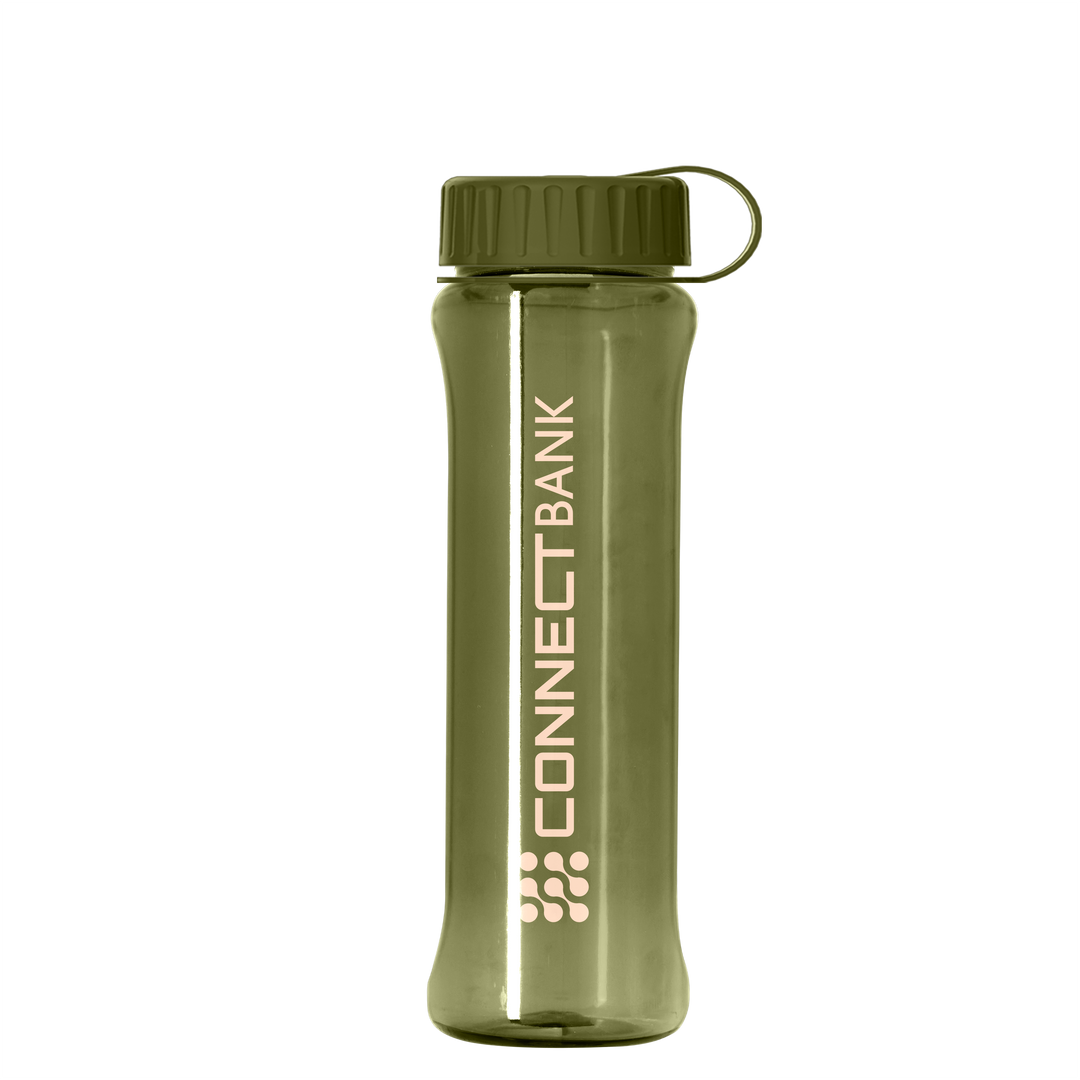 Boss Embossed RPET Bottle with Tethered Lid - 26 oz.