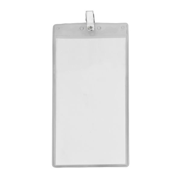 4" x 8" Blank Oversized Vertical Vinyl Pouch with Bulldog Clip