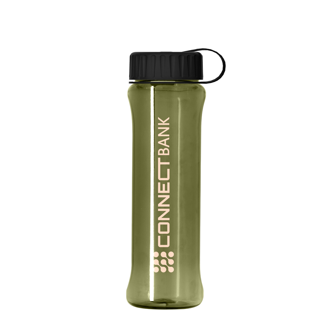 Boss Embossed RPET Bottle with Tethered Lid - 26 oz.