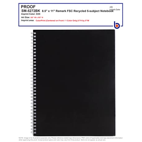 FSC® Mix 8.5" x 11" Remark 5-subject Notebook