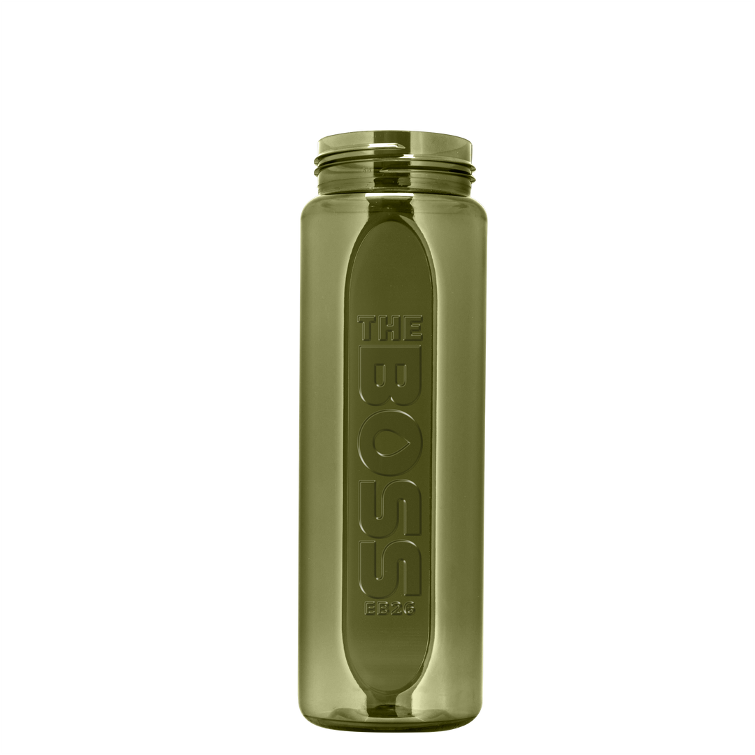 Boss Embossed RPET Bottle with Tethered Lid - 26 oz.