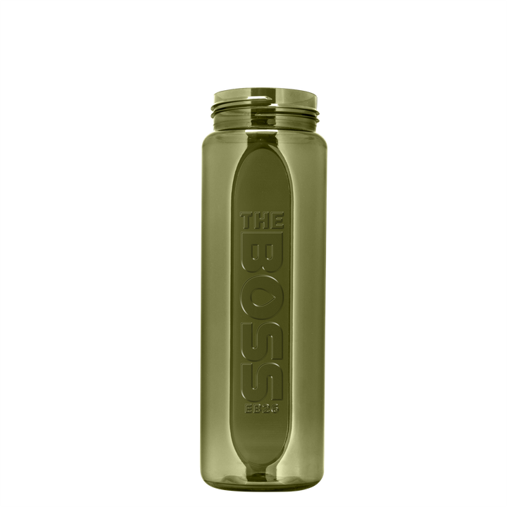 Boss Embossed RPET Bottle with Tethered Lid - 26 oz.