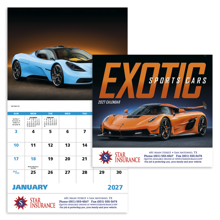 Good Value™ Exotic Sports Cars - Stapled Calendar