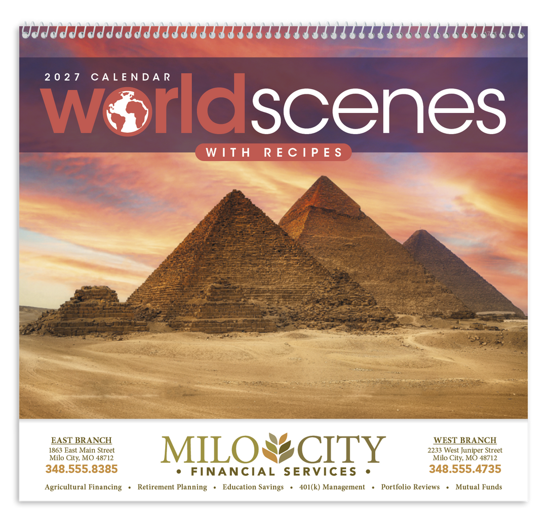 Triumph® Calendars World Scenes with Recipe Calendar