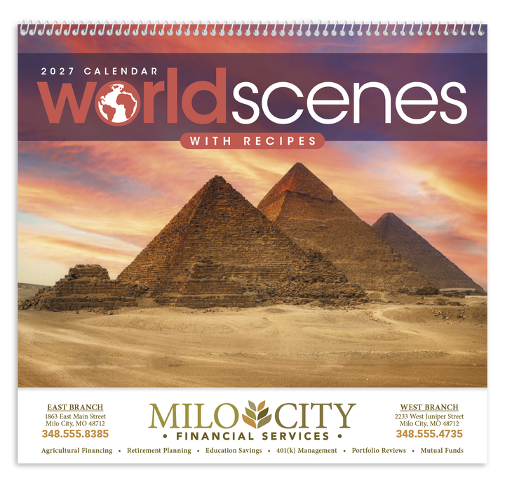 Triumph® Calendars World Scenes with Recipe Calendar