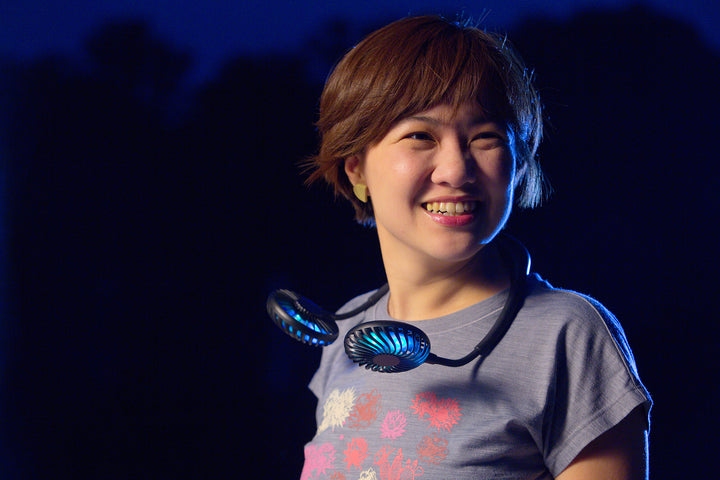 Dual Breeze Hands-Free Neck Fan with Mood Light