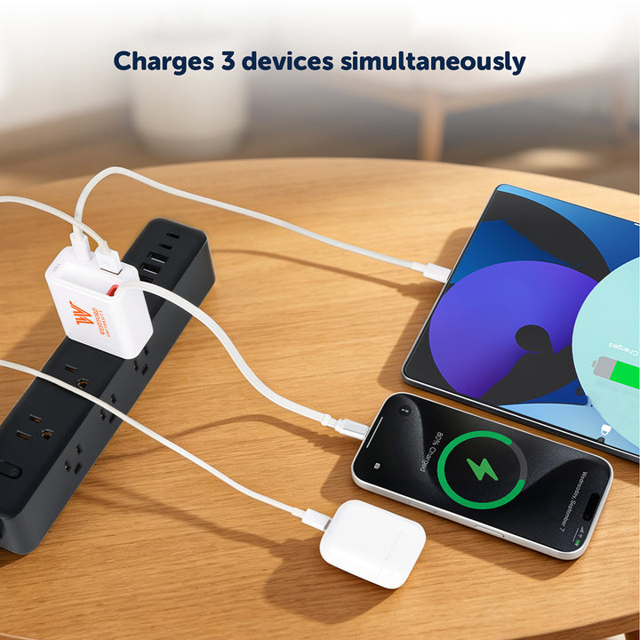 Zip ETL-Listed 20W PD Dual Port Wall Charger With Retractable USB-C Cable