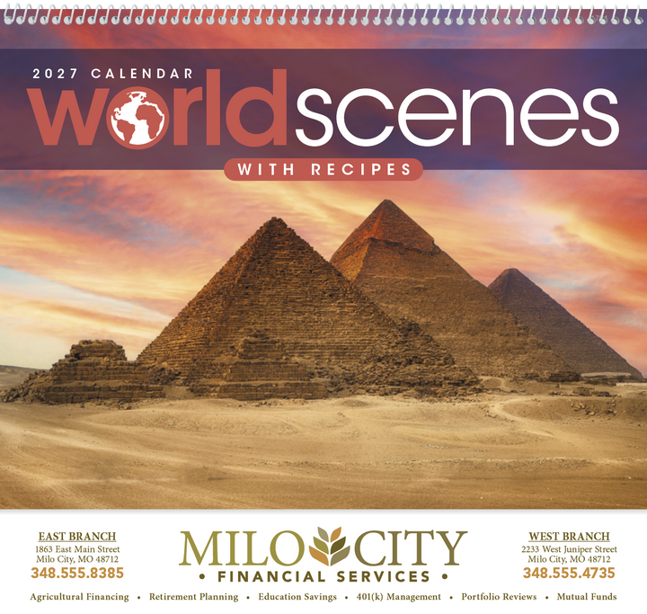 Triumph® Calendars World Scenes with Recipe Calendar