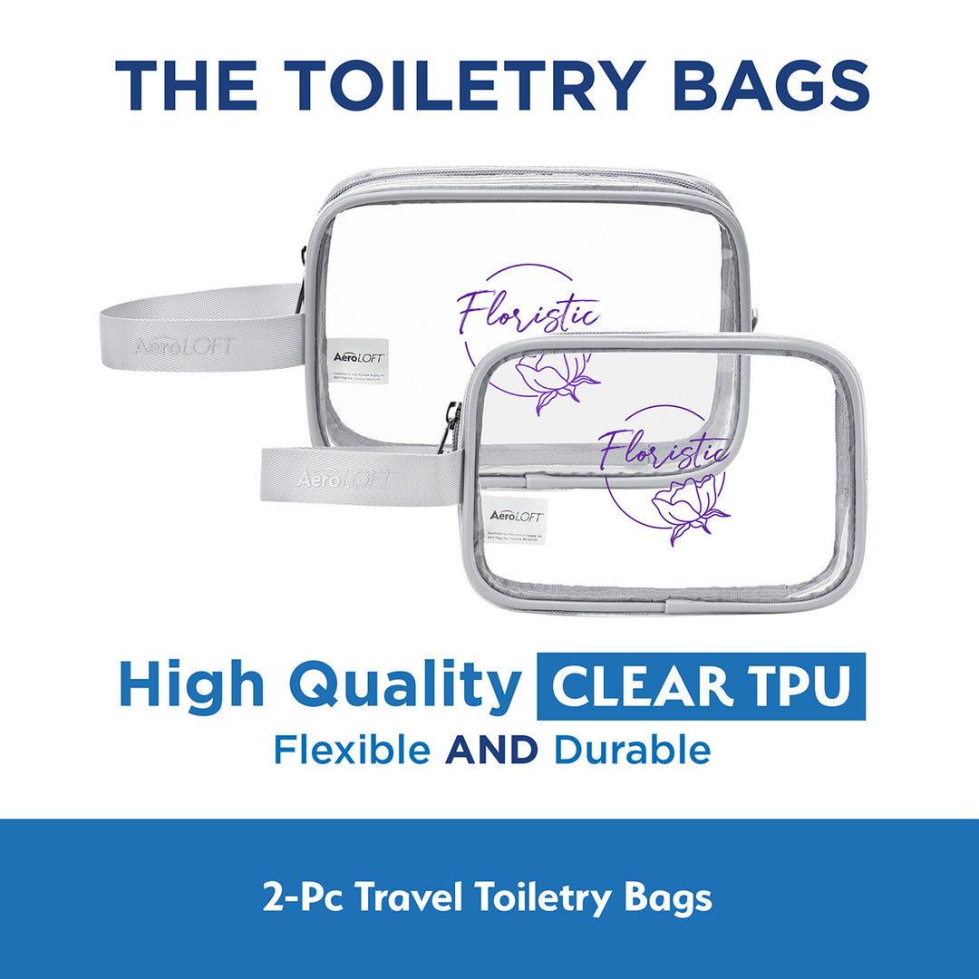 AeroLOFT® Clear View 2 pc Travel Toiletry Bags