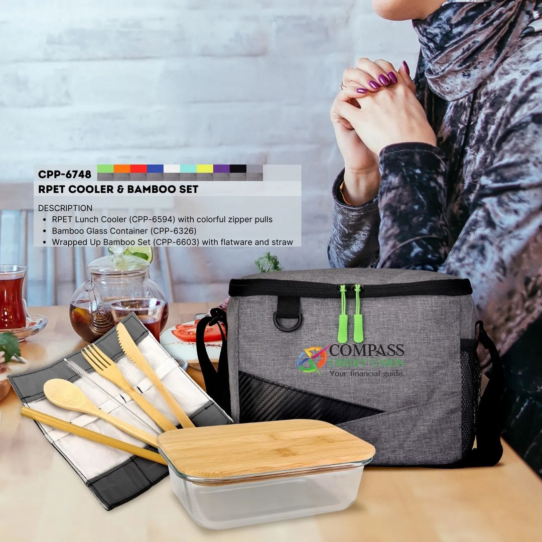 RECYCLED COOLER & BAMBOO SET