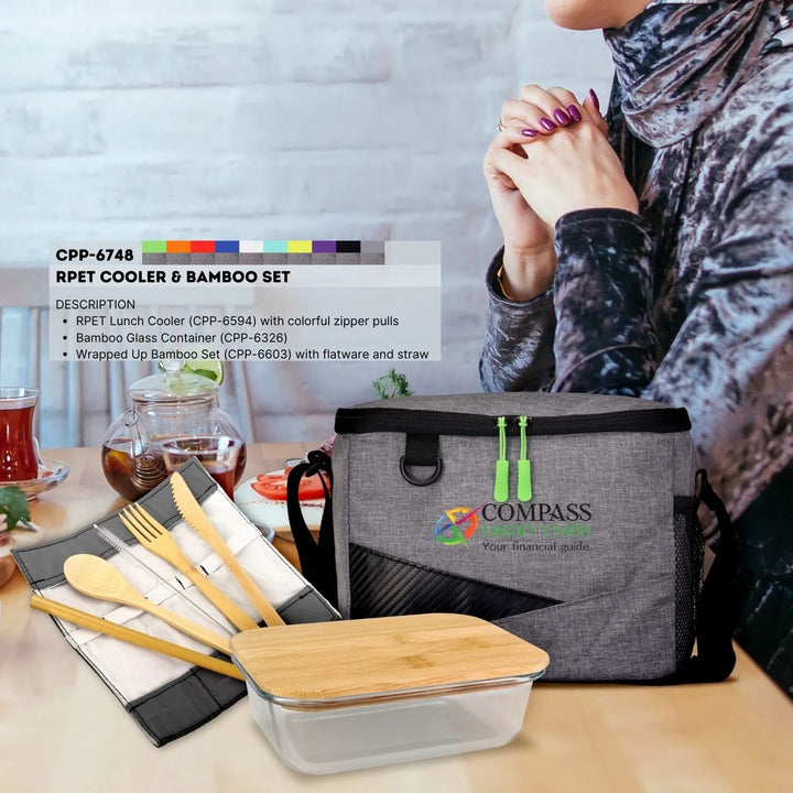 RECYCLED COOLER & BAMBOO SET