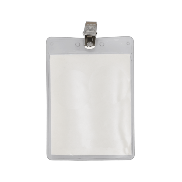 3" x 4" Blank Vertical Vinyl Pouch with Bulldog Clip