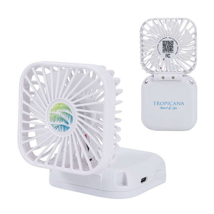 Whirlwind Mini Folding Rechargeable Fan with Lanyard