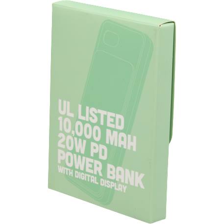 UL Listed 10000 mAh 20W Digital Display PowerBank