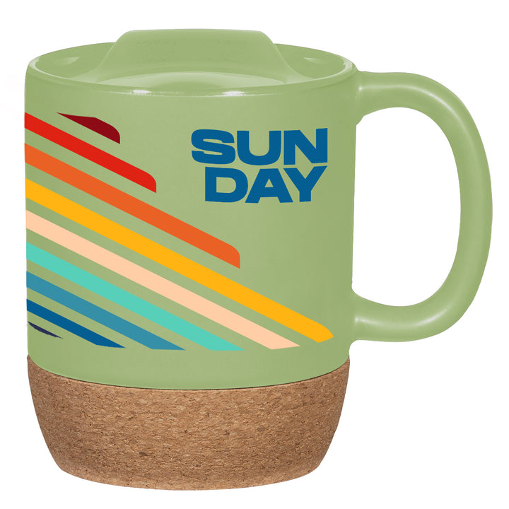 14 Oz. Full Color Cork Base Ceramic Mug