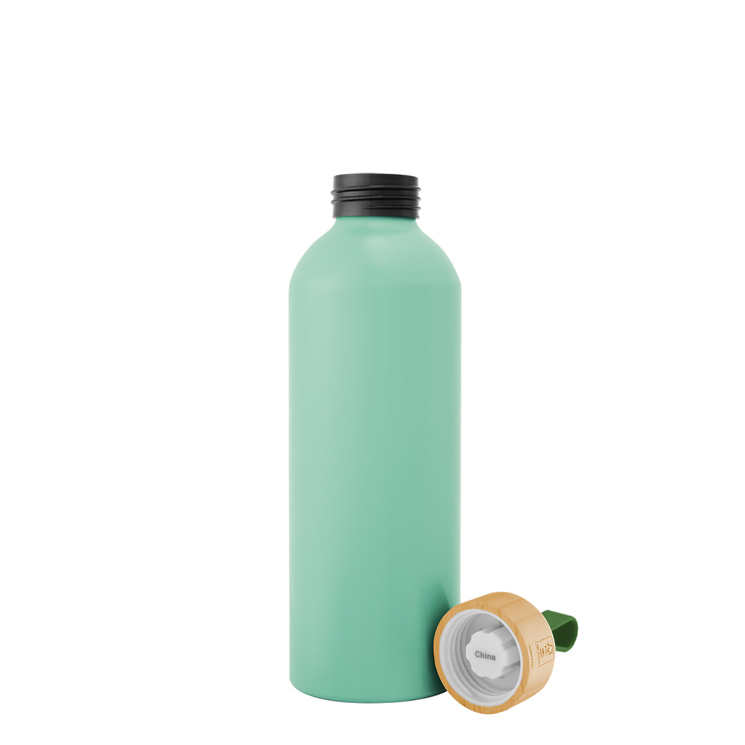 25 Oz. Blaire Recycled Aluminum Bottle With Bamboo Lid And Carry Handle