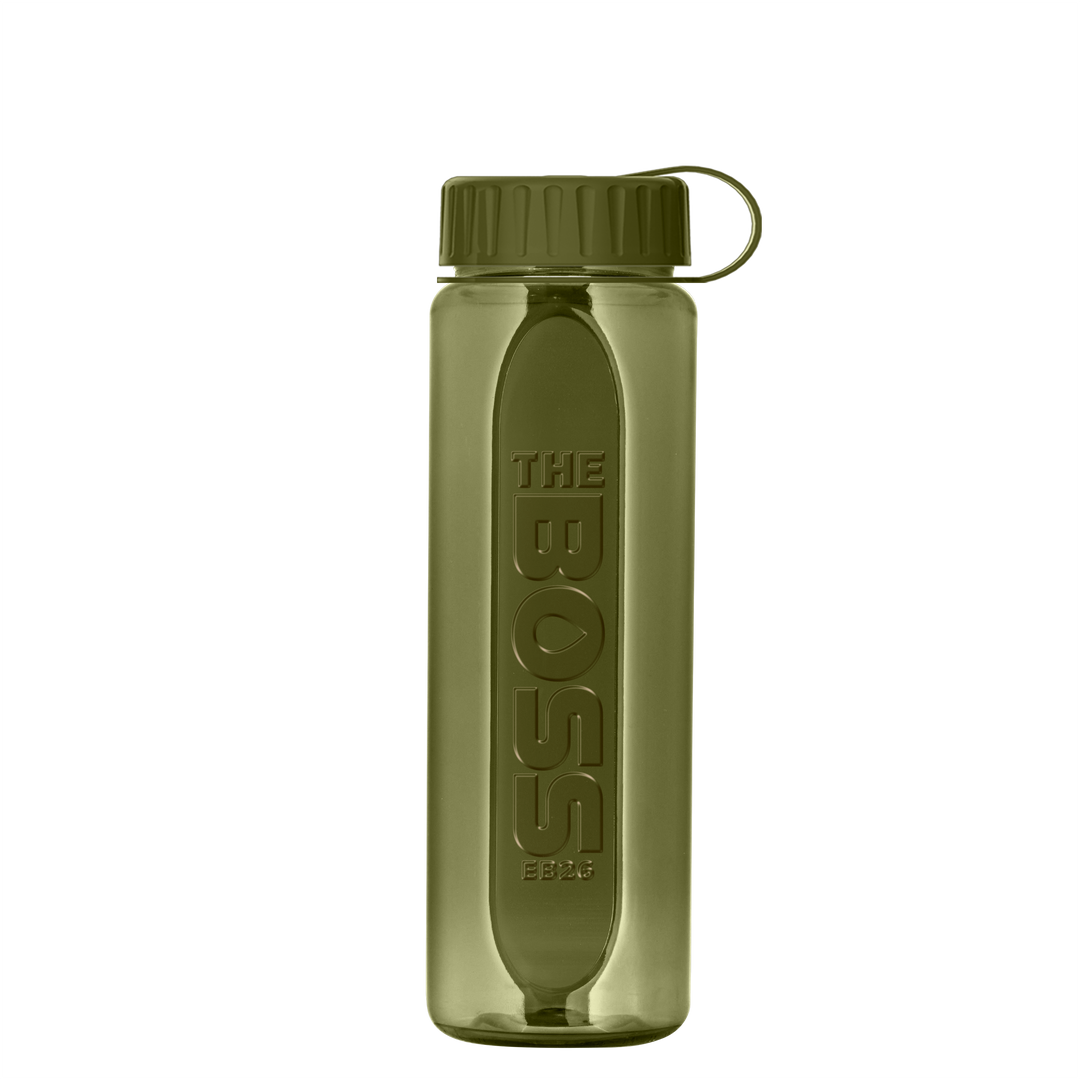 Boss Embossed RPET Bottle with Tethered Lid - 26 oz.