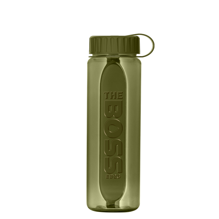 Boss Embossed RPET Bottle with Tethered Lid - 26 oz.