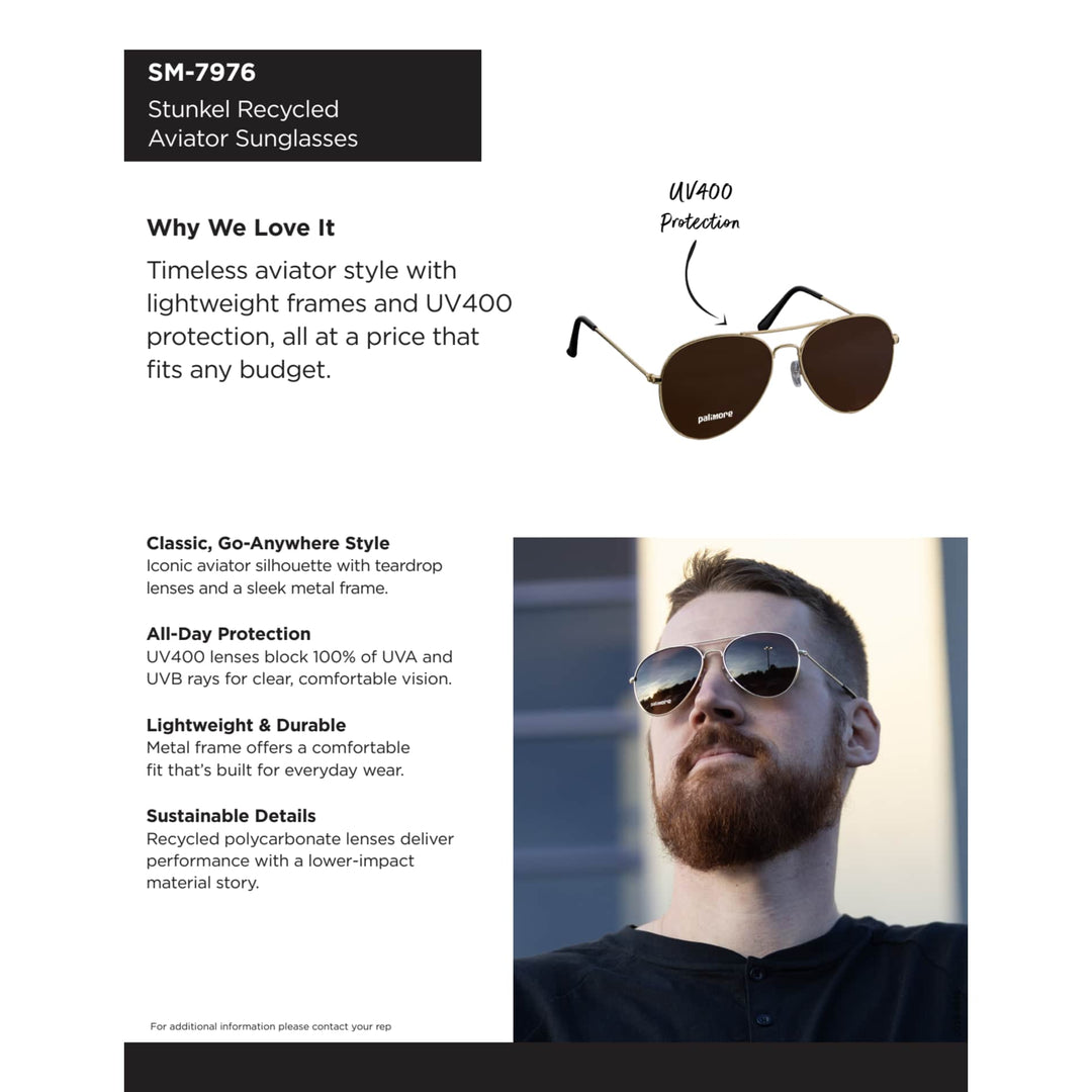 Stunkel Recycled Aviator Sunglasses
