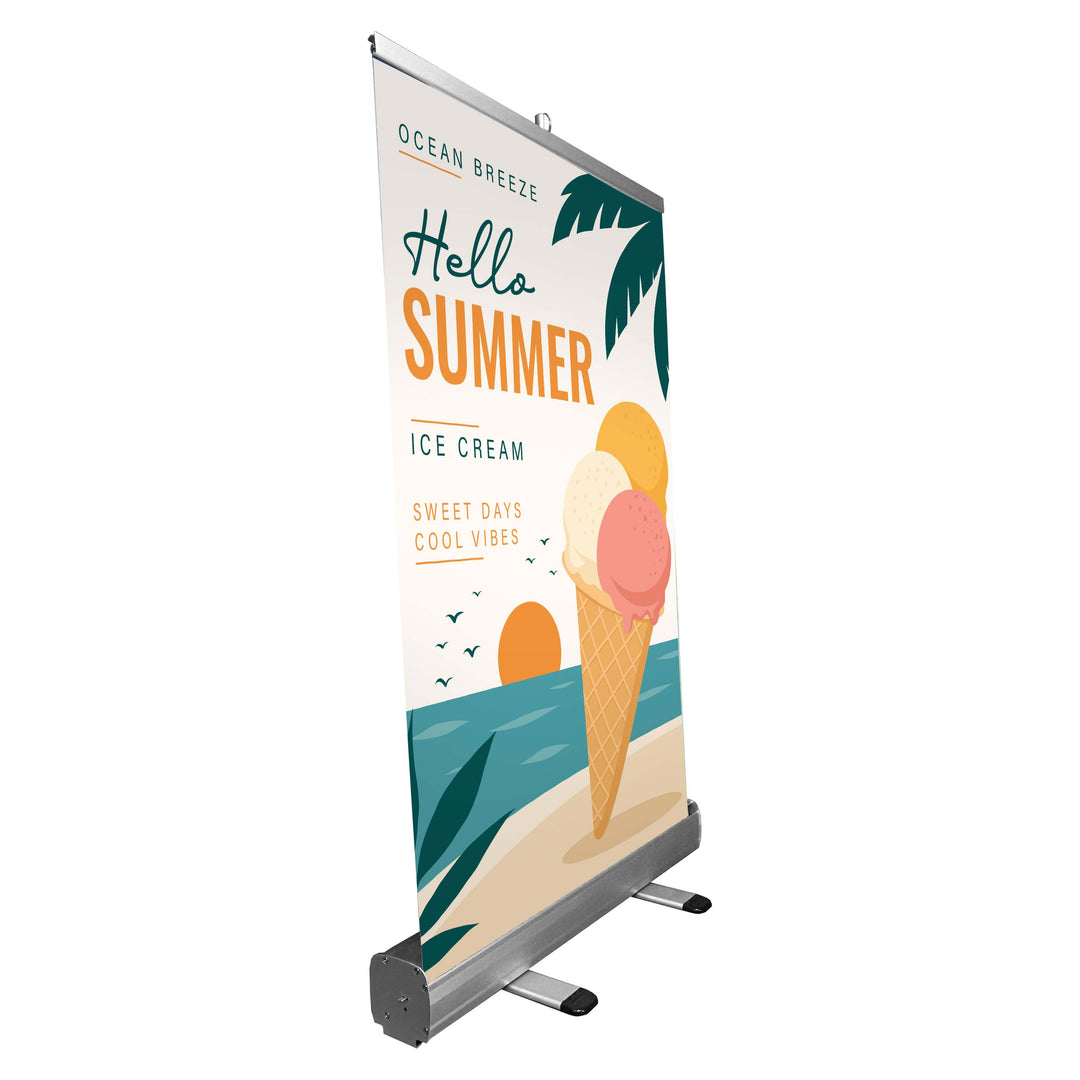 24 in. x 40 in. Pop-up / Roll-Up Retractable Banner & Stand (Full Color)
