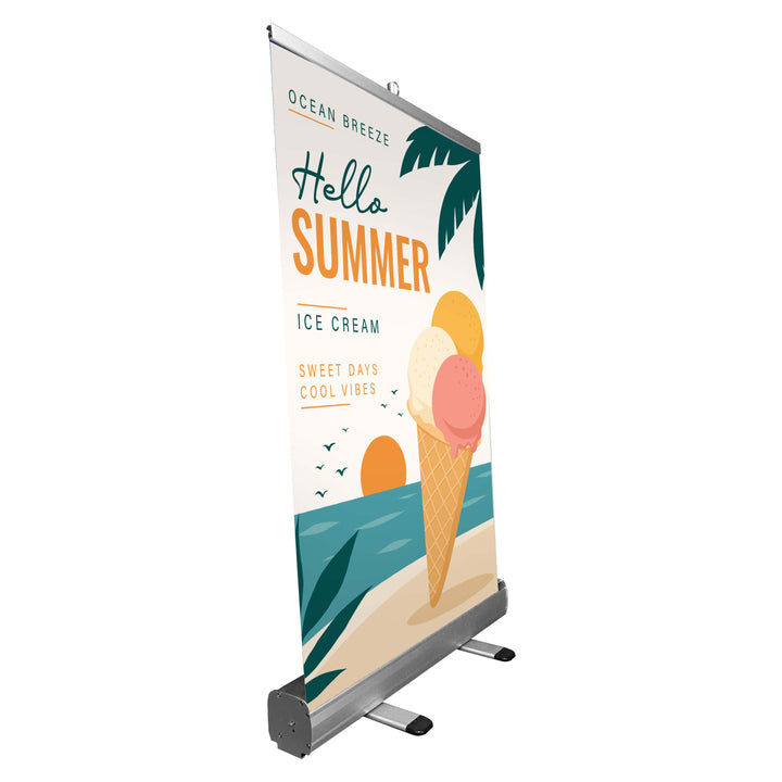 24 in. x 40 in. Pop-up / Roll-Up Retractable Banner & Stand (Full Color)