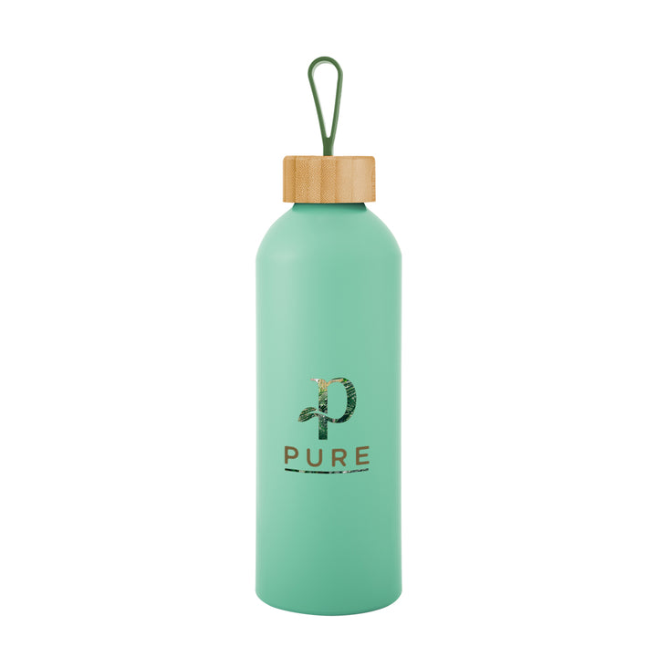 25 Oz. Blaire Recycled Aluminum Bottle With Bamboo Lid And Carry Handle