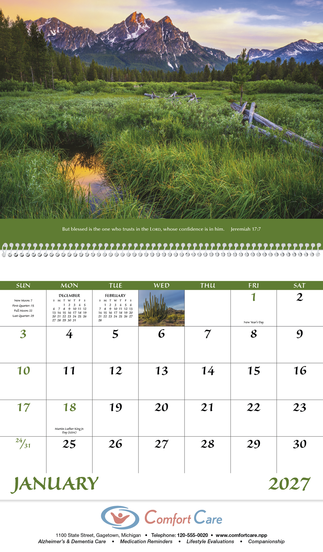 Good Value™ Eternal Word without Funeral Planner - Spiral Calendar