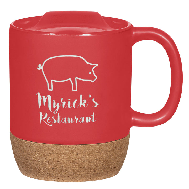 14 Oz. Full Color Cork Base Ceramic Mug
