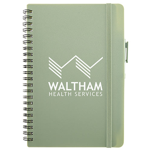 Avignon Repreve® Recycled Hardcover Spiral Notebook with Pen