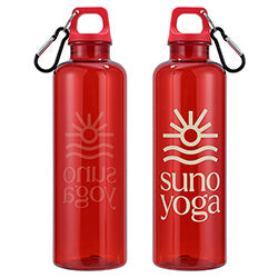 Aloha 25 oz RPET Reusable Translucent Bottle w/ Carabiner