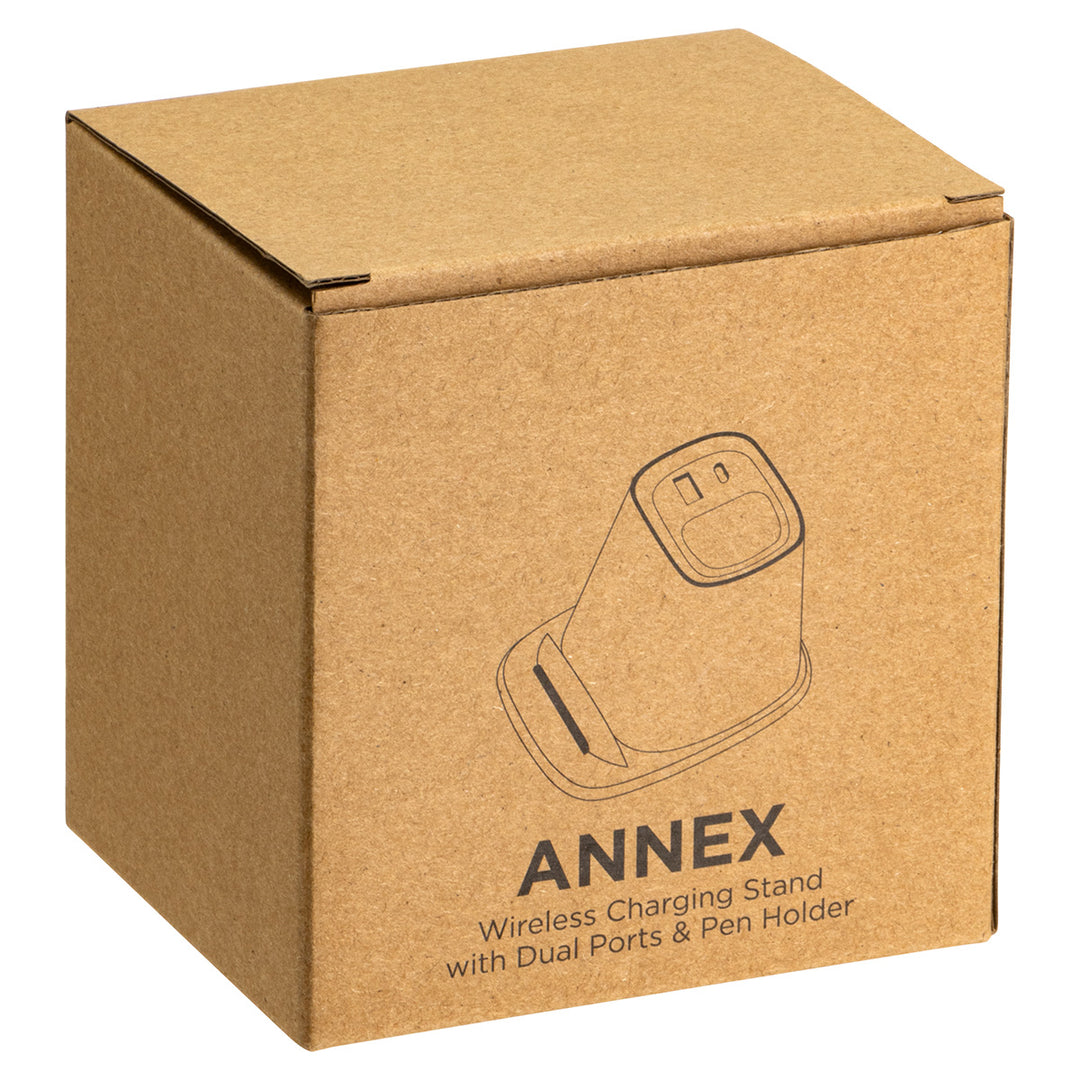 Annex Wireless Charging Stand with Dual Ports & Pen Holder