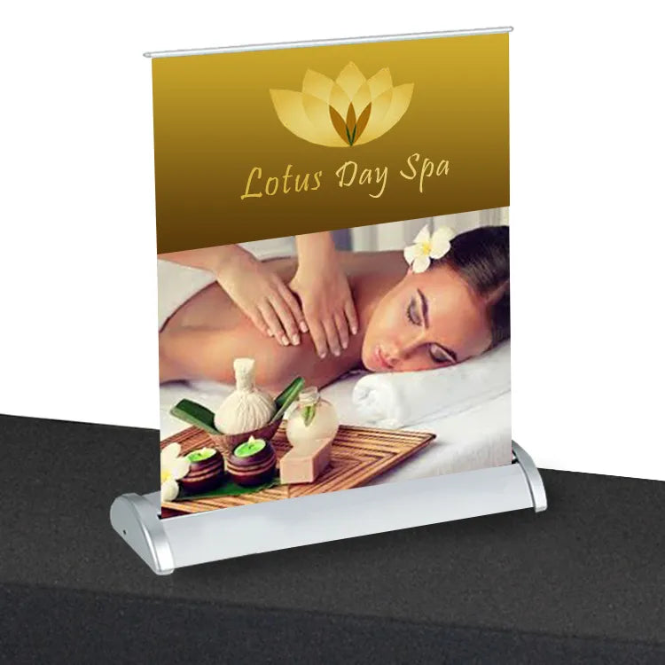 17 in. x 24 in. Pop-Up/Roll-Up Table Top Retractable Banner & Stand (Full Color)