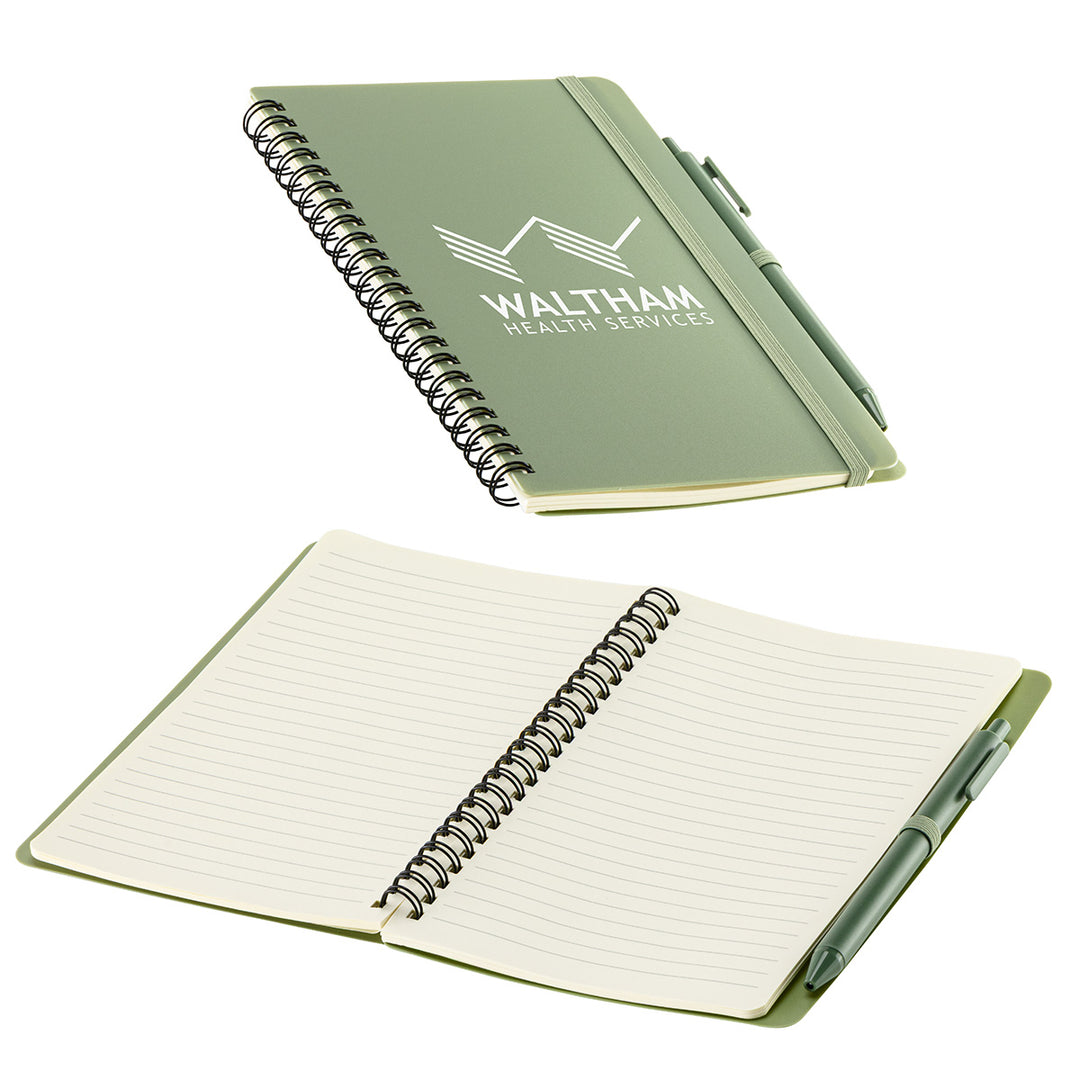 Avignon Repreve® Recycled Hardcover Spiral Notebook with Pen