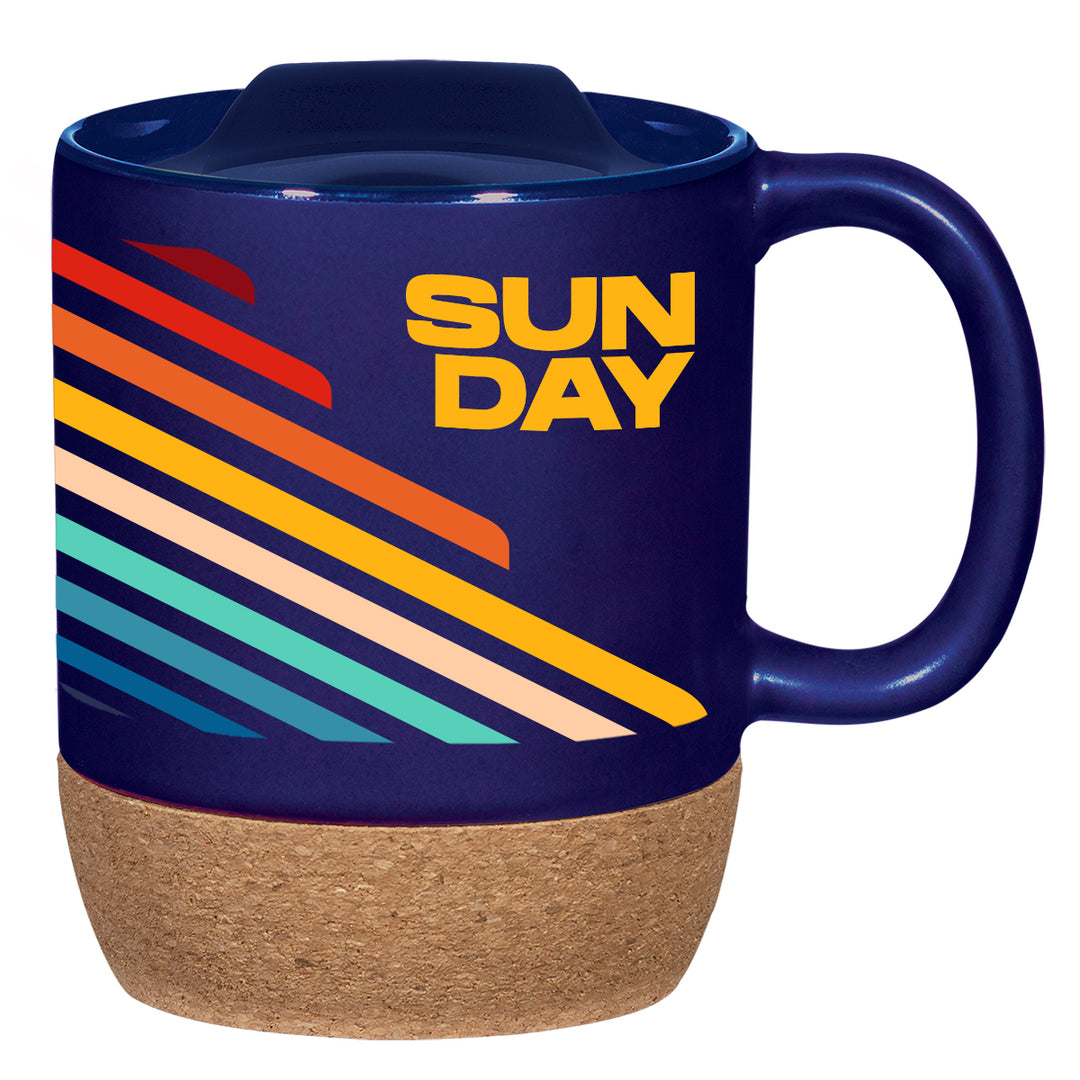 14 Oz. Full Color Cork Base Ceramic Mug