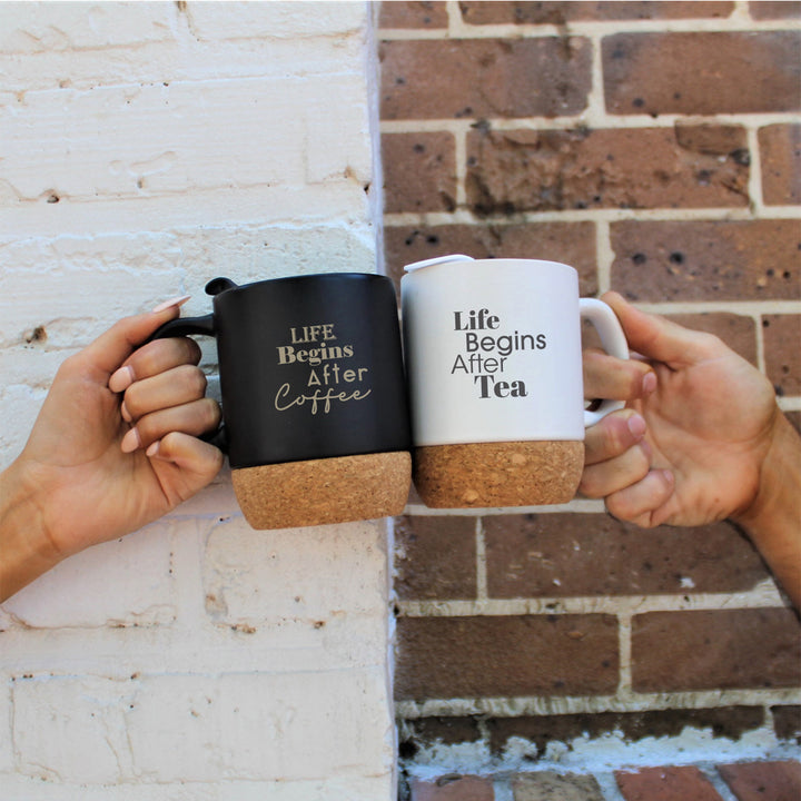14 Oz. Full Color Cork Base Ceramic Mug