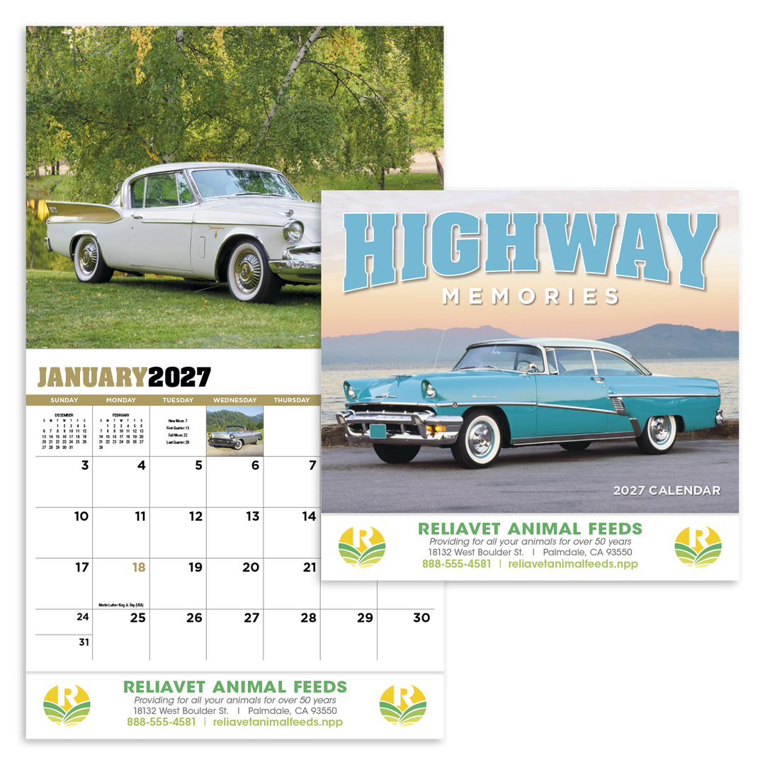 HotLine® Products Highway Memories Appointment Calendar - Stapled