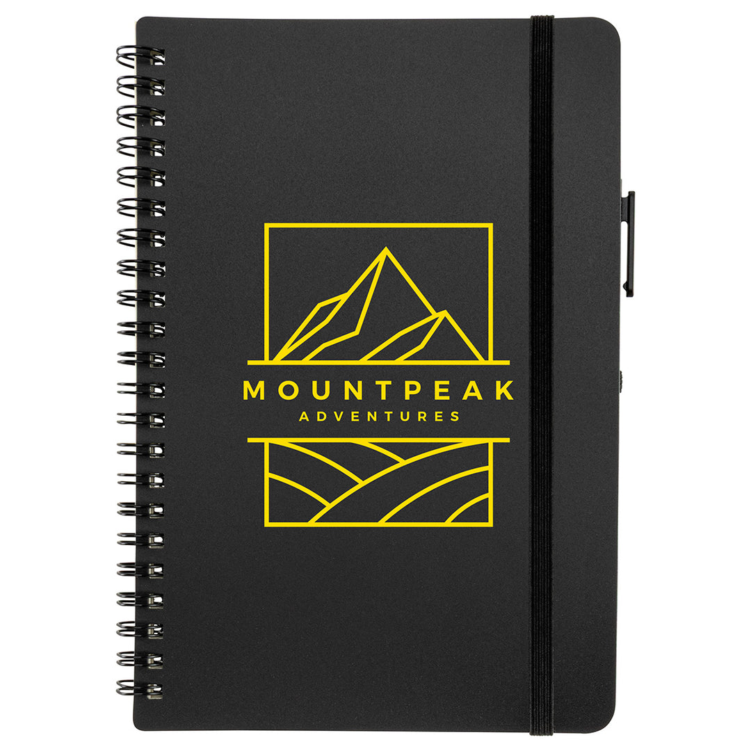 Avignon Repreve® Recycled Hardcover Spiral Notebook with Pen