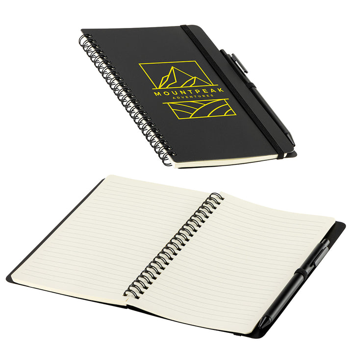 Avignon Repreve® Recycled Hardcover Spiral Notebook with Pen