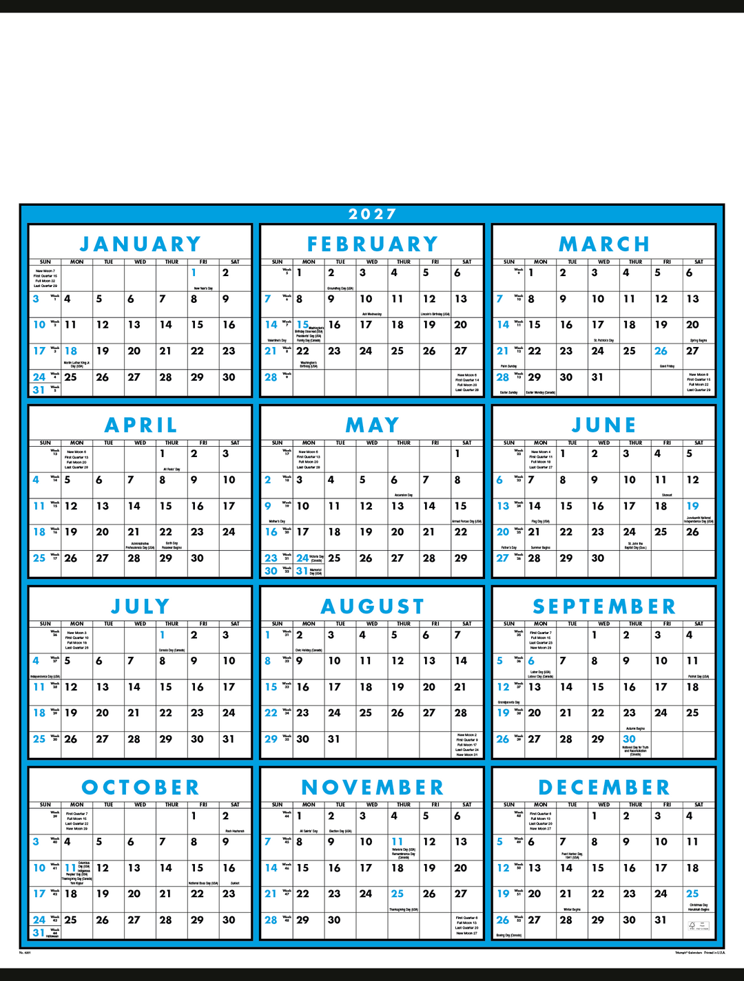 Triumph® Calendars Span-A-Year Non-Laminated Calendar